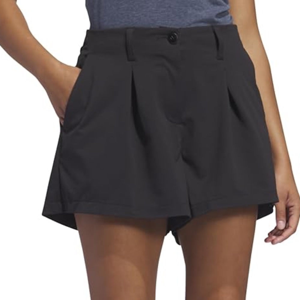 Used Adidas Women's Go-To Pleated Shorts Color Black Size L